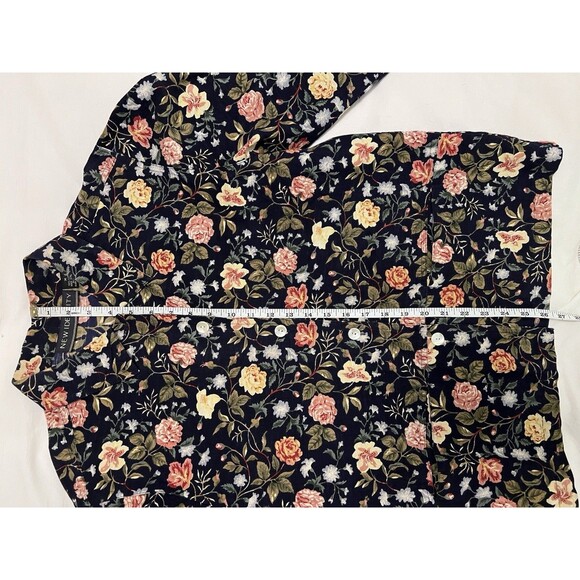 NEW IDENTITY Over shirt Blazer Floral Women’s Size Medium 100% Cotton - Picture 8 of 9